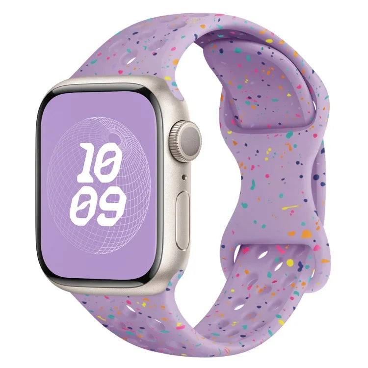 ホールスタイル バタフライバックル 迷彩シリコンウォッチバンド、Apple Watch Series 4 44mm 用、Apple Watch Series 4 40mm 用、Apple Watch Series 3 38mm 用、Apple Watch Series 3 42mm 用