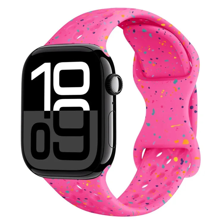 ホールスタイル バタフライバックル 迷彩シリコンウォッチバンド、Apple Watch Series 10 46mm 用、Apple Watch Series 10 42mm 用、Apple Watch SE 2023 44mm 用、Apple Watch SE 2023 40mm 用