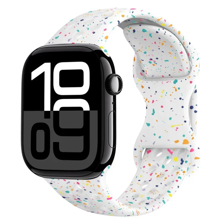 ホールスタイル バタフライバックル 迷彩シリコンウォッチバンド、Apple Watch Series 10 46mm 用、Apple Watch Series 10 42mm 用、Apple Watch SE 2023 44mm 用、Apple Watch SE 2023 40mm 用