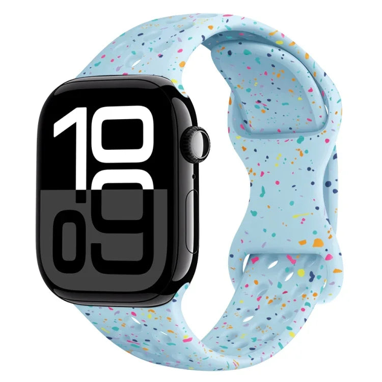 ホールスタイル バタフライバックル 迷彩シリコンウォッチバンド、Apple Watch Series 10 46mm 用、Apple Watch Series 10 42mm 用、Apple Watch SE 2023 44mm 用、Apple Watch SE 2023 40mm 用