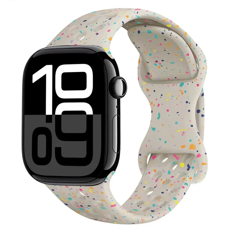 ホールスタイル バタフライバックル 迷彩シリコンウォッチバンド、Apple Watch Series 10 46mm 用、Apple Watch Series 10 42mm 用、Apple Watch SE 2023 44mm 用、Apple Watch SE 2023 40mm 用
