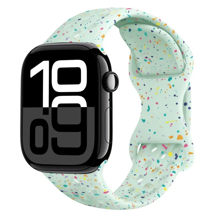 ホールスタイル バタフライバックル 迷彩シリコンウォッチバンド、Apple Watch Series 10 46mm 用、Apple Watch Series 10 42mm 用、Apple Watch SE 2023 44mm 用、Apple Watch SE 2023 40mm 用