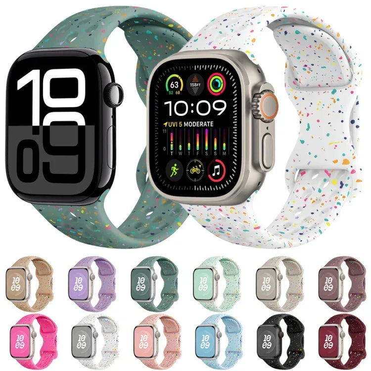 ホールスタイル バタフライバックル 迷彩シリコンウォッチバンド、Apple Watch Series 4 44mm 用、Apple Watch Series 4 40mm 用、Apple Watch Series 3 38mm 用、Apple Watch Series 3 42mm 用