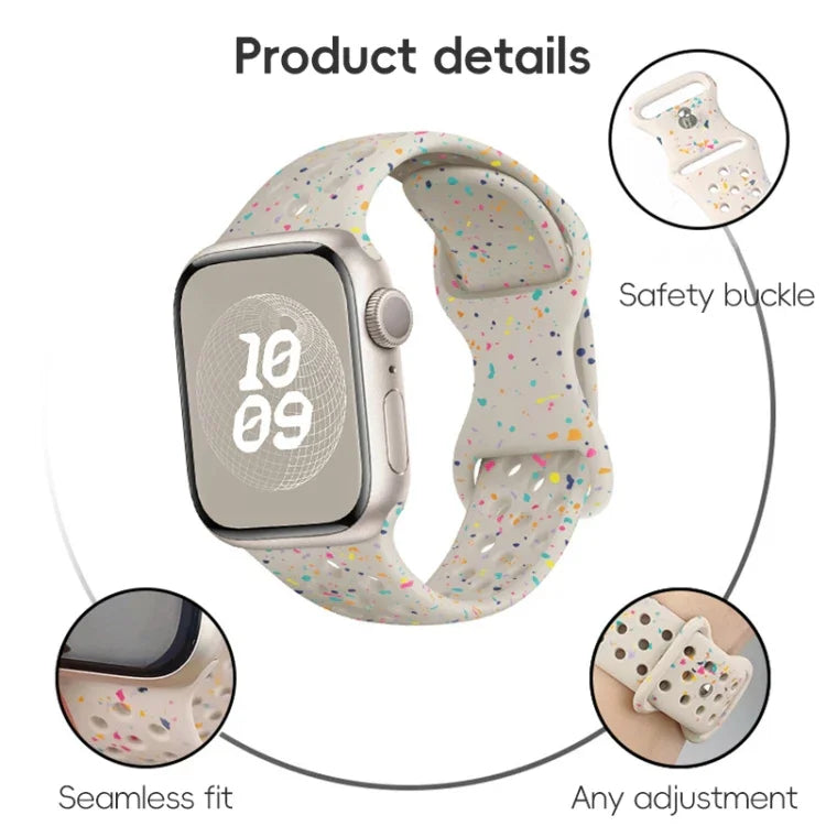 ホールスタイル バタフライバックル 迷彩シリコンウォッチバンド、Apple Watch Series 6 40mm 用、Apple Watch Series 6 44mm 用、Apple Watch Series 5 44mm 用、Apple Watch Series 5 40mm 用