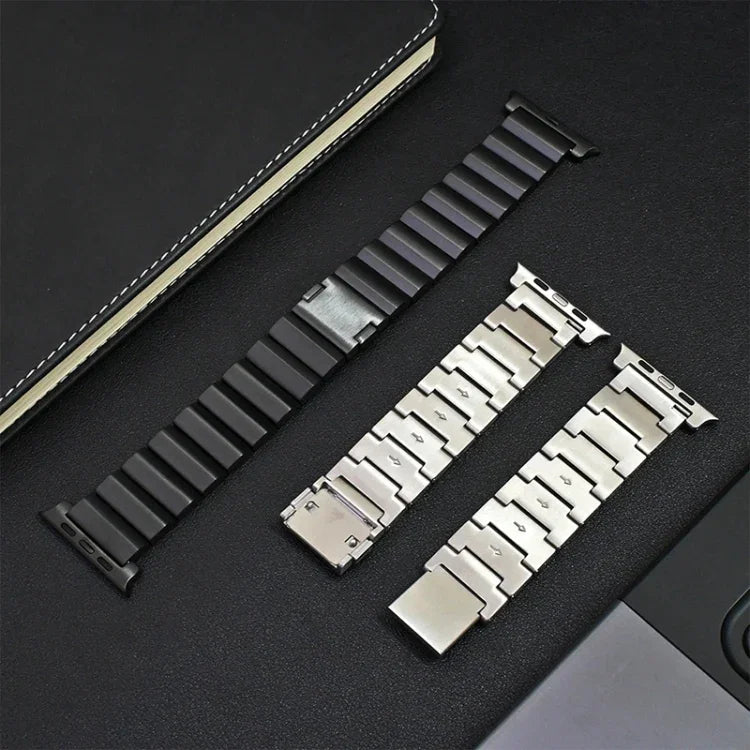 ワンビーズ マグネティックバックル チタンメタルウォッチバンド、Apple Watch Series 7 41mm 用、Apple Watch Series 7 45mm 用、Apple Watch SE 40mm 用、Apple Watch SE 44mm 用、Apple Watch Series 6 40mm 用、Apple Watch Series 6 44mm 用、Apple Watch Series 5 4...
