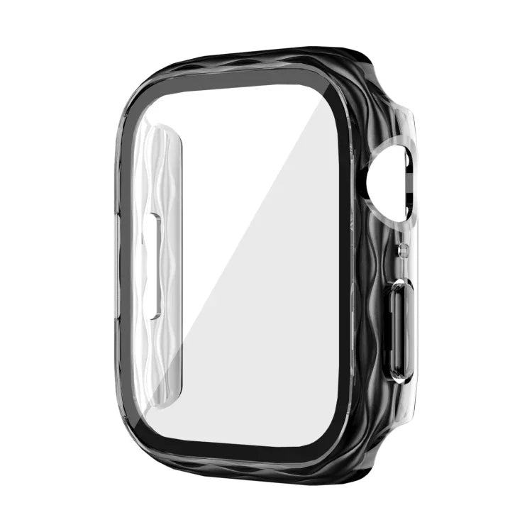 2イン1 PC ハイブリッド強化ガラスプロテクターケース、Apple Watch Series 6 / 5 / 4 / SE 44mm用、Apple Watch Series 6 / 5 / 4 / SE 40mm用、Apple Watch Series 9 / 8 / 7 45mm用、Apple Watch Series 9 / 8 / 7 41mm用