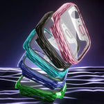 2イン1 PC ハイブリッド強化ガラスプロテクターケース、Apple Watch Series 6 / 5 / 4 / SE 44mm用、Apple Watch Series 6 / 5 / 4 / SE 40mm用、Apple Watch Series 9 / 8 / 7 45mm用、Apple Watch Series 9 / 8 / 7 41mm用