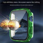 2イン1 PC ハイブリッド強化ガラスプロテクターケース、Apple Watch Series 6 / 5 / 4 / SE 44mm用、Apple Watch Series 6 / 5 / 4 / SE 40mm用、Apple Watch Series 9 / 8 / 7 45mm用、Apple Watch Series 9 / 8 / 7 41mm用