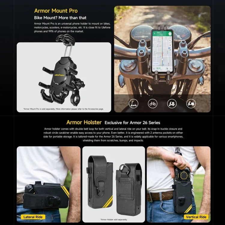 Ulefone Armor 26 Ultra 頑丈スマホ、6.78インチ Android 13 MediaTek Dimensity 8020 オクタコア、ネットワーク：5G、NFC、12GB+512GB
