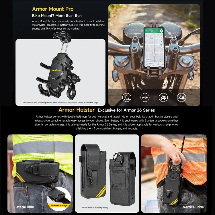 Ulefone Armor 26 Ultra トランシーバーバージョン 頑丈スマホ、6.78インチ Android 13 MediaTek Dimensity 8020 オクタコア、ネットワーク：5G、NFC、12GB+512GB トランシーバーバージョン