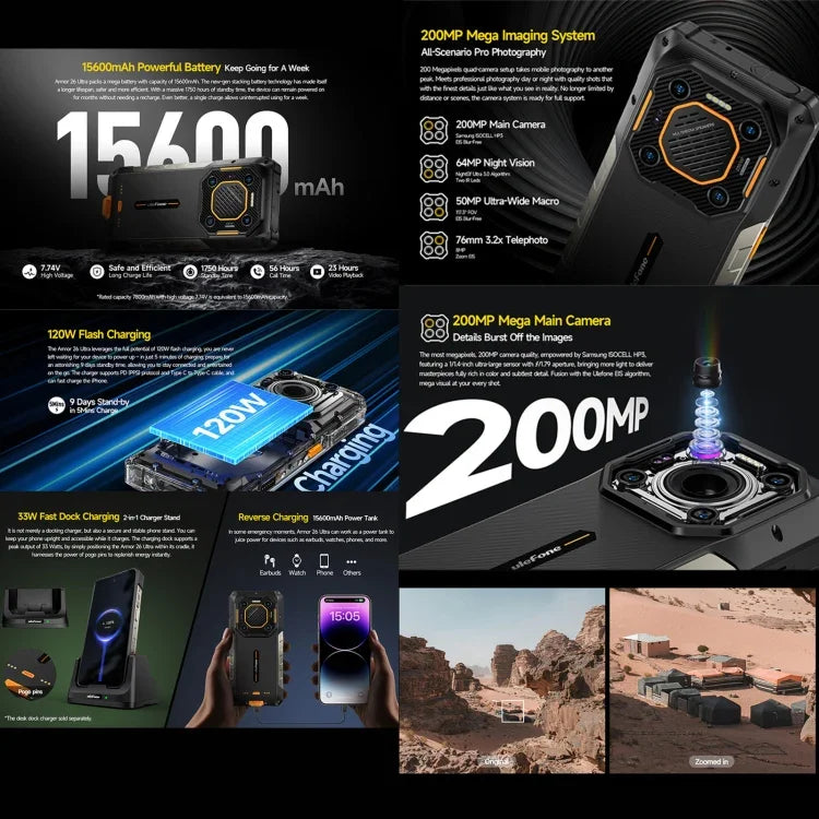 Ulefone Armor 26 Ultra トランシーバーバージョン 頑丈スマホ、6.78インチ Android 13 MediaTek Dimensity 8020 オクタコア、ネットワーク：5G、NFC、12GB+512GB トランシーバーバージョン