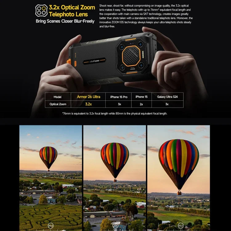 Ulefone Armor 26 Ultra トランシーバーバージョン 頑丈スマホ、6.78インチ Android 13 MediaTek Dimensity 8020 オクタコア、ネットワーク：5G、NFC、12GB+512GB トランシーバーバージョン