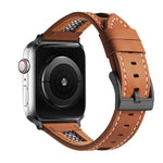 メッシュカーフスキン本革ウォッチバンド、Apple Watch SE 2023 44mm用、Apple Watch SE 2023 40mm用、Apple Watch Ultra 2 49mm用、Apple Watch Series 9 45mm用、Apple Watch Series 9 41mm用、Apple Watch Ultra 49mm用