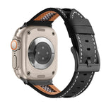 メッシュカーフスキン本革ウォッチバンド、Apple Watch SE 2023 44mm用、Apple Watch SE 2023 40mm用、Apple Watch Ultra 2 49mm用、Apple Watch Series 9 45mm用、Apple Watch Series 9 41mm用、Apple Watch Ultra 49mm用