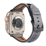 メッシュカーフスキン本革ウォッチバンド、Apple Watch SE 2023 44mm用、Apple Watch SE 2023 40mm用、Apple Watch Ultra 2 49mm用、Apple Watch Series 9 45mm用、Apple Watch Series 9 41mm用、Apple Watch Ultra 49mm用