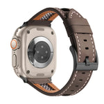 メッシュカーフスキン本革ウォッチバンド、Apple Watch SE 2023 44mm用、Apple Watch SE 2023 40mm用、Apple Watch Ultra 2 49mm用、Apple Watch Series 9 45mm用、Apple Watch Series 9 41mm用、Apple Watch Ultra 49mm用