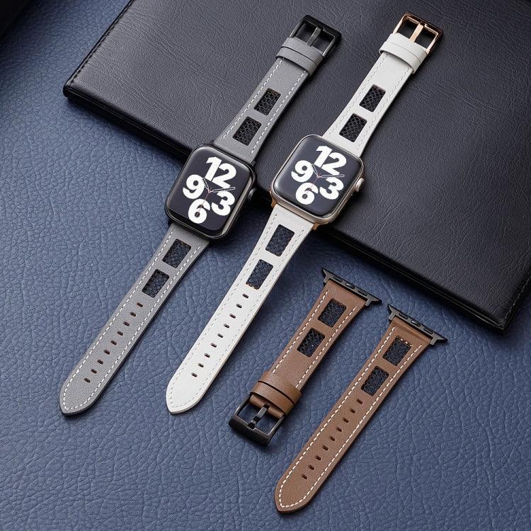 メッシュカーフスキン本革ウォッチバンド、Apple Watch 42mm用、Apple Watch 38mm用