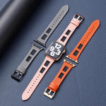 Mesh Calfskin Genuine Leather Watch Band, For Apple Watch Series 8 41mm, For Apple Watch Series 8 45mm, For Apple Watch SE 2022 40mm, For Apple Watch SE 2022 44mm, For Apple Watch Series 7 41mm, For Apple Watch Series 7 45mm