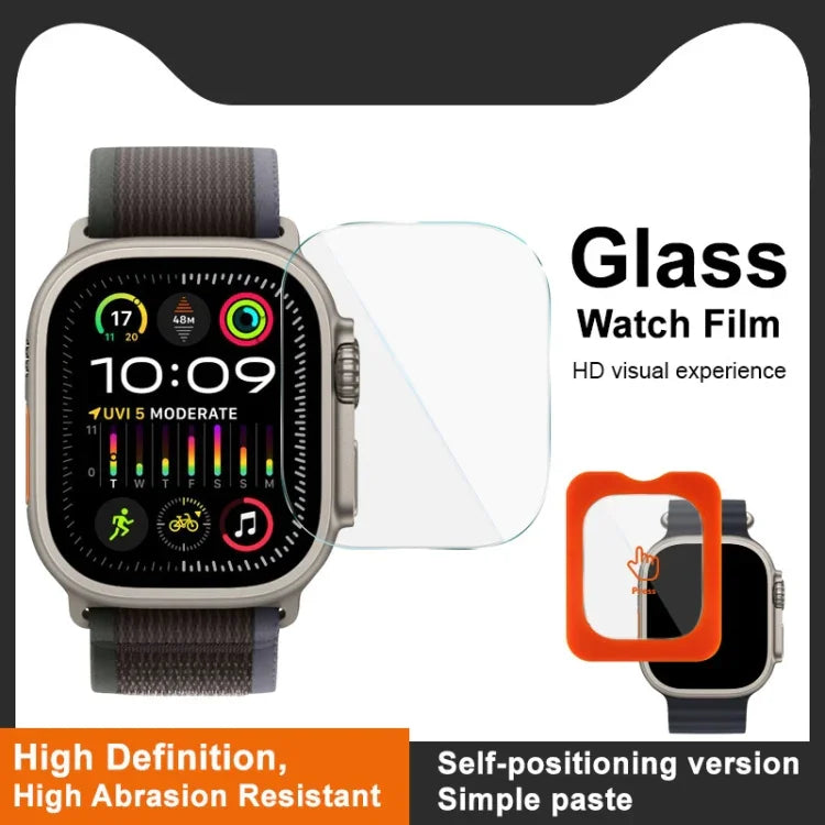IMAK 強化ガラスウォッチ保護フィルム 自己位置決めバージョン、Apple Watch Ultra 1/2/3 49mm用