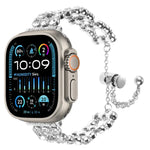 ラインストーンメタルブレスレットウォッチバンド、Apple Watch SE 2023 44mm用、Apple Watch SE 2023 40mm用、Apple Watch Ultra 2 49mm用、Apple Watch Series 9 45mm用、Apple Watch Series 9 41mm用、Apple Watch Ultra 49mm用、Apple Watch Series 8 41mm用