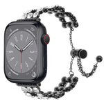 ラインストーンメタルブレスレットウォッチバンド、Apple Watch SE 2023 44mm用、Apple Watch SE 2023 40mm用、Apple Watch Ultra 2 49mm用、Apple Watch Series 9 45mm用、Apple Watch Series 9 41mm用、Apple Watch Ultra 49mm用、Apple Watch Series 8 41mm用