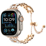 ラインストーンメタルブレスレットウォッチバンド、Apple Watch SE 2023 44mm用、Apple Watch SE 2023 40mm用、Apple Watch Ultra 2 49mm用、Apple Watch Series 9 45mm用、Apple Watch Series 9 41mm用、Apple Watch Ultra 49mm用、Apple Watch Series 8 41mm用