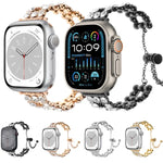 ラインストーンメタルブレスレットウォッチバンド、Apple Watch SE 2023 44mm用、Apple Watch SE 2023 40mm用、Apple Watch Ultra 2 49mm用、Apple Watch Series 9 45mm用、Apple Watch Series 9 41mm用、Apple Watch Ultra 49mm用、Apple Watch Series 8 41mm用