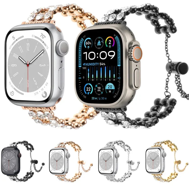 ラインストーンメタルブレスレットウォッチバンド、Apple Watch 42mm用、Apple Watch 38mm用