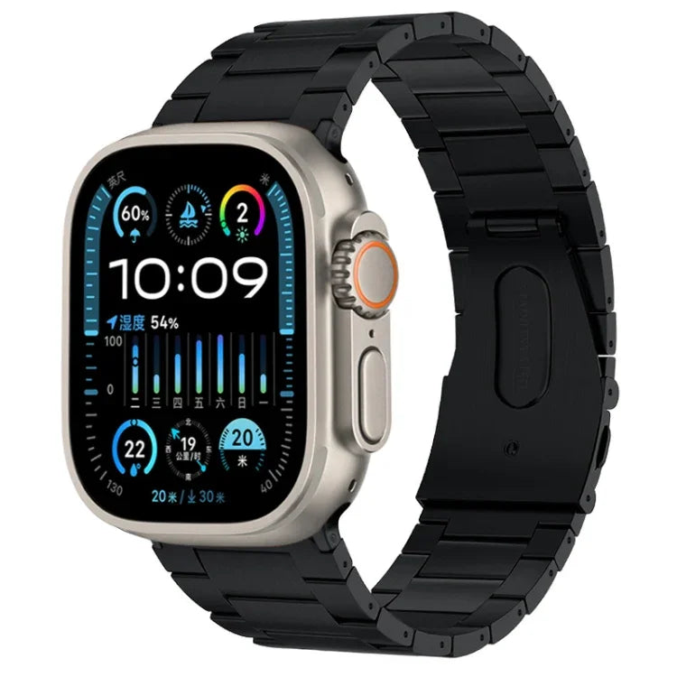 PG63 三連ビーズ突起チタンメタルウォッチバンド、Apple Watch Series 10 46mm用、Apple Watch Series 10 42mm用、Apple Watch SE 2023 44mm用、Apple Watch SE 2023 40mm用、Apple Watch Ultra 2 49mm用、Apple Watch Series 9 45mm用