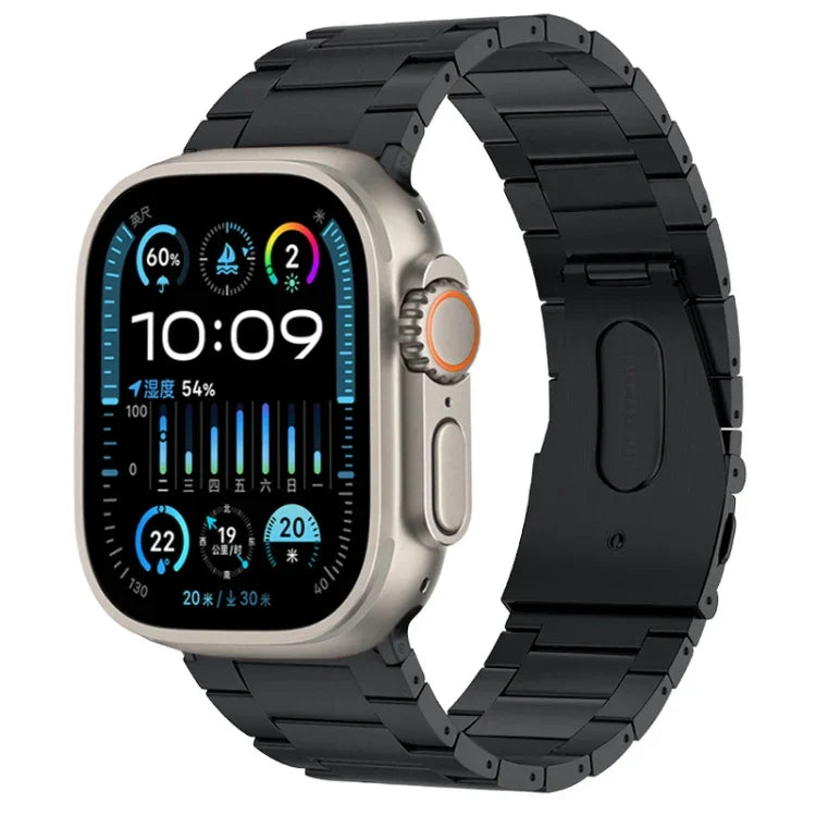 PG63 三連ビーズ突起チタンメタルウォッチバンド、Apple Watch Series 10 46mm用、Apple Watch Series 10 42mm用、Apple Watch SE 2023 44mm用、Apple Watch SE 2023 40mm用、Apple Watch Ultra 2 49mm用、Apple Watch Series 9 45mm用