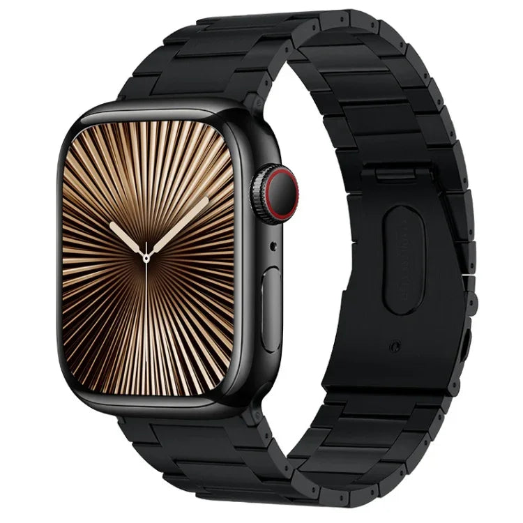 PG63 三連ビーズ突起チタンメタルウォッチバンド、Apple Watch Series 10 46mm用、Apple Watch Series 10 42mm用、Apple Watch SE 2023 44mm用、Apple Watch SE 2023 40mm用、Apple Watch Ultra 2 49mm用、Apple Watch Series 9 45mm用