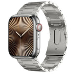 PG63 三連ビーズ突起チタンメタルウォッチバンド、Apple Watch Series 10 46mm用、Apple Watch Series 10 42mm用、Apple Watch SE 2023 44mm用、Apple Watch SE 2023 40mm用、Apple Watch Ultra 2 49mm用、Apple Watch Series 9 45mm用