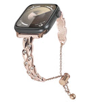 Rhinestone Peacock Metal Bracelet Watch Band, For Apple Watch SE 2023 44mm, For Apple Watch SE 2023 40mm, For Apple Watch Ultra 2 49mm, For Apple Watch Series 9 45mm, For Apple Watch Series 9 41mm, For Apple Watch Ultra 49mm, For Apple Watch Series 8 4...