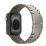 ダブルロックバックルタートルチタン鋼ウォッチバンド、Apple Watch SE 2023 44mm用、Apple Watch SE 2023 40mm用、Apple Watch Ultra 2 49mm用、Apple Watch Series 9 45mm用、Apple Watch Series 9 41mm用、Apple Watch Ultra 49mm用