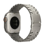 ダブルロックバックルタートルチタン鋼ウォッチバンド、Apple Watch SE 2023 44mm用、Apple Watch SE 2023 40mm用、Apple Watch Ultra 2 49mm用、Apple Watch Series 9 45mm用、Apple Watch Series 9 41mm用、Apple Watch Ultra 49mm用