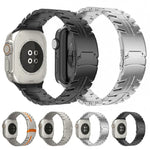 ダブルロックバックルタートルチタン鋼ウォッチバンド、Apple Watch 42mm用、Apple Watch 38mm用