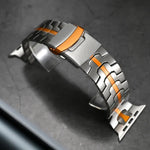 ダブルロックバックルタートルチタン鋼ウォッチバンド、Apple Watch 42mm用、Apple Watch 38mm用