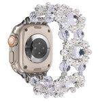 ビーズパール宝石ブレスレットウォッチバンド、Apple Watch SE 2023 44mm用、Apple Watch SE 2023 40mm用、Apple Watch Ultra 2 49mm用、Apple Watch Series 9 45mm用、Apple Watch Series 9 41mm用、Apple Watch Ultra 49mm用、Apple Watch Series 8 41mm用