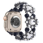 ビーズパール宝石ブレスレットウォッチバンド、Apple Watch SE 2023 44mm用、Apple Watch SE 2023 40mm用、Apple Watch Ultra 2 49mm用、Apple Watch Series 9 45mm用、Apple Watch Series 9 41mm用、Apple Watch Ultra 49mm用、Apple Watch Series 8 41mm用