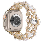 ビーズパール宝石ブレスレットウォッチバンド、Apple Watch SE 2023 44mm用、Apple Watch SE 2023 40mm用、Apple Watch Ultra 2 49mm用、Apple Watch Series 9 45mm用、Apple Watch Series 9 41mm用、Apple Watch Ultra 49mm用、Apple Watch Series 8 41mm用
