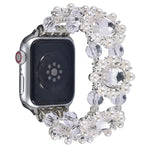 ビーズパール宝石ブレスレットウォッチバンド、Apple Watch SE 2023 44mm用、Apple Watch SE 2023 40mm用、Apple Watch Ultra 2 49mm用、Apple Watch Series 9 45mm用、Apple Watch Series 9 41mm用、Apple Watch Ultra 49mm用、Apple Watch Series 8 41mm用