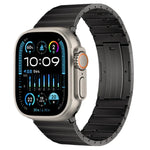 PG65 シングルビーズ竹節スプリングバー チタンメタルウォッチバンド、Apple Watch Series 10 46mm用、Apple Watch Series 10 42mm用、Apple Watch SE 2023 44mm用、Apple Watch SE 2023 40mm用、Apple Watch Ultra 2 49mm用、Apple Watch Series 9 45mm用