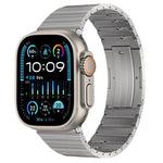 PG65 シングルビーズ竹節スプリングバー チタンメタルウォッチバンド、Apple Watch Series 10 46mm用、Apple Watch Series 10 42mm用、Apple Watch SE 2023 44mm用、Apple Watch SE 2023 40mm用、Apple Watch Ultra 2 49mm用、Apple Watch Series 9 45mm用