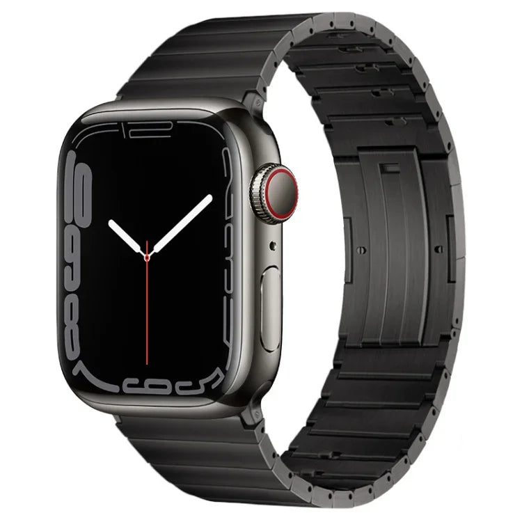 PG65 シングルビーズ竹節スプリングバー チタンメタルウォッチバンド、Apple Watch Series 10 46mm用、Apple Watch Series 10 42mm用、Apple Watch SE 2023 44mm用、Apple Watch SE 2023 40mm用、Apple Watch Ultra 2 49mm用、Apple Watch Series 9 45mm用
