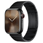 PG65 シングルビーズ竹節スプリングバー チタンメタルウォッチバンド、Apple Watch Series 10 46mm用、Apple Watch Series 10 42mm用、Apple Watch SE 2023 44mm用、Apple Watch SE 2023 40mm用、Apple Watch Ultra 2 49mm用、Apple Watch Series 9 45mm用