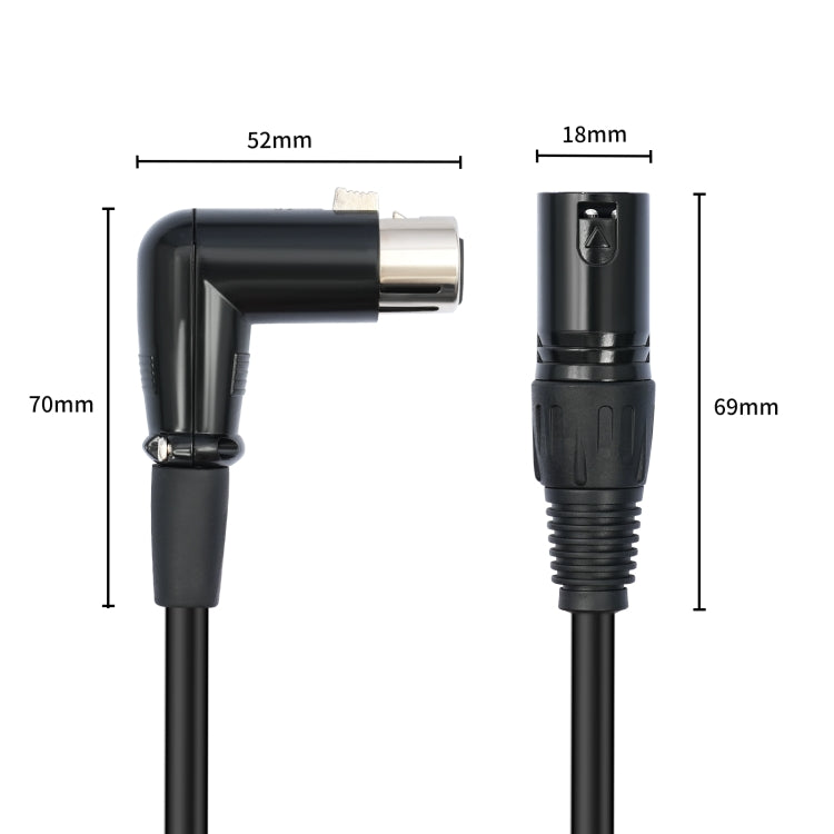 XK041L XLR 3ピンストレートオスからエルボーメスオーディオケーブル、0.3m、1m、2m、3m、5m、10m