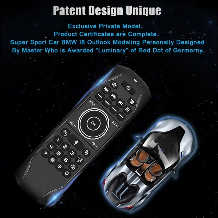 G7V Pro 2.4GHz フライエアマウス LEDバックライト ワイヤレスキーボード リモコン ジャイロスコープ搭載 Android TVボックス / PC対応 インテリジェント音声対応