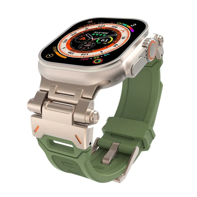 ステンレススチールコネクター TPUウォッチバンド、Apple Watch Series 9 45mm用、Apple Watch Ultra 49mm用