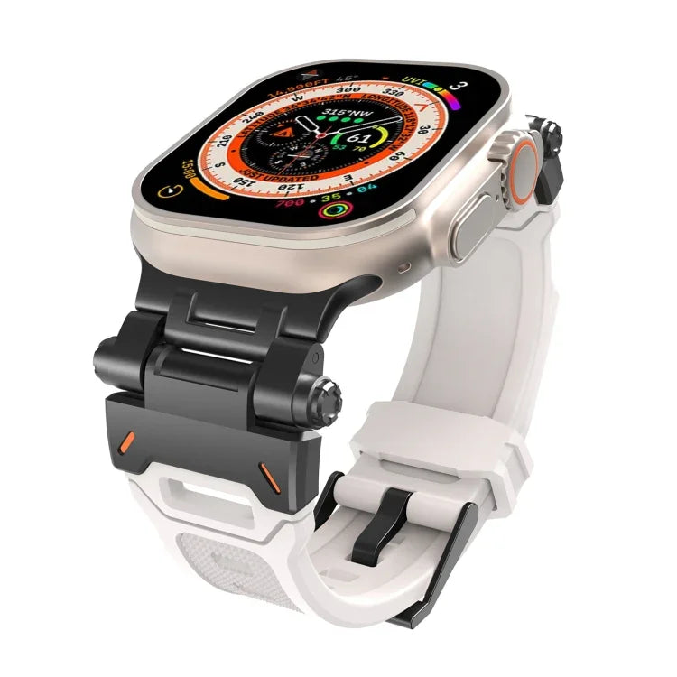 ステンレススチールコネクター TPUウォッチバンド、Apple Watch Series 7 45mm用、Apple Watch SE 44mm用