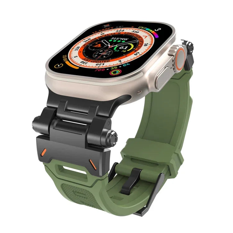 ステンレススチールコネクター TPUウォッチバンド、Apple Watch Series 7 45mm用、Apple Watch SE 44mm用